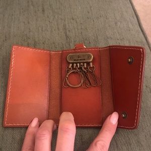 Tan high quality leather key case